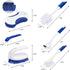 Set CELOX Kitchen Scrub Brush with Ergonomic Handle, Deep Cleaning Brushes, Include Dish Brush (Blue White)