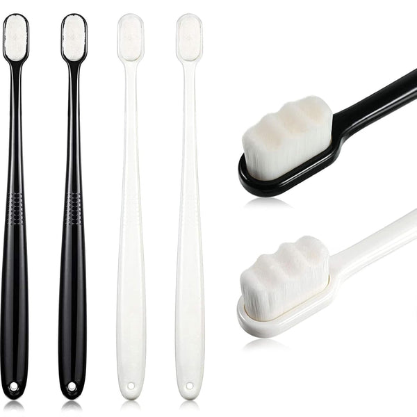 4 Pieces Extra Soft Toothbrushes for Sensitive Gums, 20000 Micro Nano Bristle for Adults