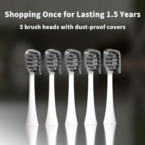 Replacement Toothbrush Heads for Gleem Electric Toothbrush, W Shape Design, 10 Pack (White)