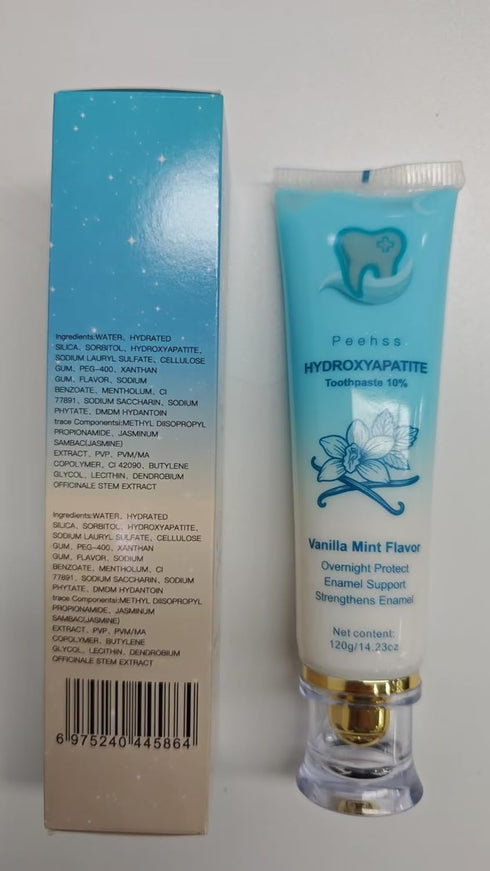Set (10% 4PCS (4) Hydroxyapatite Toothpaste n-HAp) - Day & Night Oral Care with Niacinamide for Enamel Repair