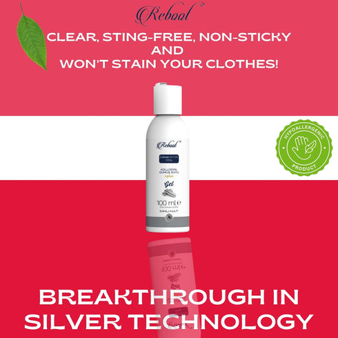 Reboot Colloidal Silver Gel - 35PPM Max Strength - First Aid & Burn Relief, Soothes Itching, 3.4oz