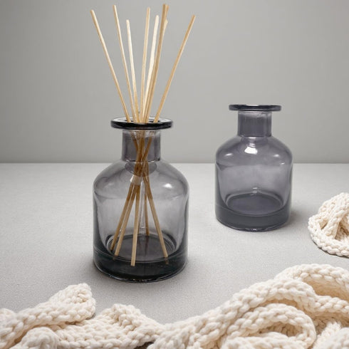 QUUPY 1PCS 150ml/5oz Sets Empty Refillable Glass Diffuser Bottle Exquisite Essential Oils Container for DIY Replacement