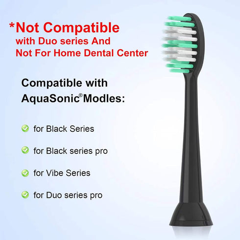 Everystep Replacement Toothbrush Heads 10 Pack, Compatible with AquaSonic Black Series, Vibe Series, Duo Series Pro,