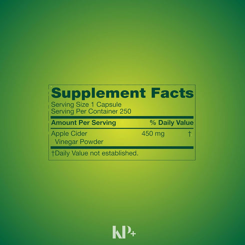KP+ 450 250 Pack 2 Apple Cider Vinegar mg | Dietary Supplement | Capsules |