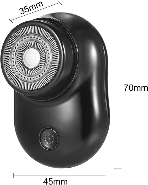Mini Shaver Portable Electric Shaver, Electric Beard Razor Cordless Rechargeable Rotary Shavers Wet Dry Shave for Men's Beard Shaving (Black)