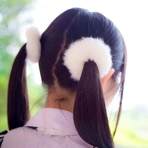 SUSULU Faux Fur Hair Bands Set of 12, Fluffy Scrunchies for Women in 6 Colors, Warm Accessories