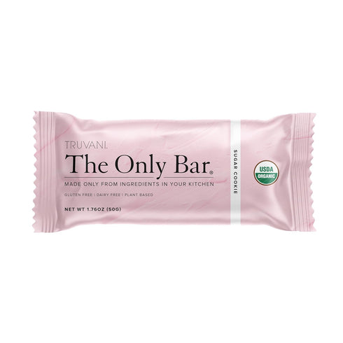 Truvani Plant Based Snack Bar | Sugar Cookie 12 Pack | 6g Protein | USDA Organic and Vegan