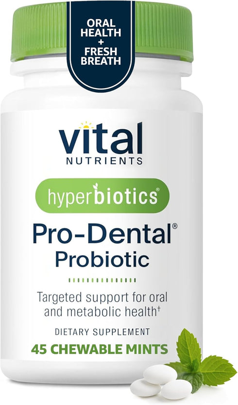 Hyperbiotics Vital Nutrients Pro Dental Probiotic, Clinically Studied BLIS K12 and M18, 45 Mint Tablets