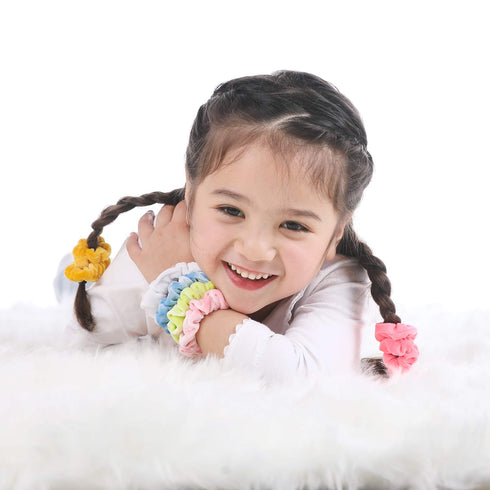 Small Funtopia 24 Pcs Velvet Scrunchies, Colorful Hair Ties for Thick and Thin Hair, Soft Mini Elastic Ponytail Holders