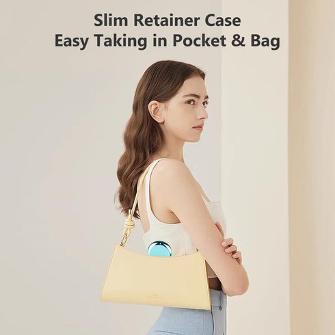 Retainer Case with Mirror, Cute Galvanise Design Holder Case, Slim Aligner Case for Invisalign/Night Guard/Mouth Guard