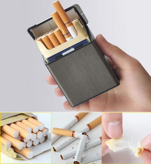 nescope Closure,20 (2 Pack,85mm, Cigarette Case Brushed Metal Cigarette Case with Magnetic Switch Flip Capacity Rose