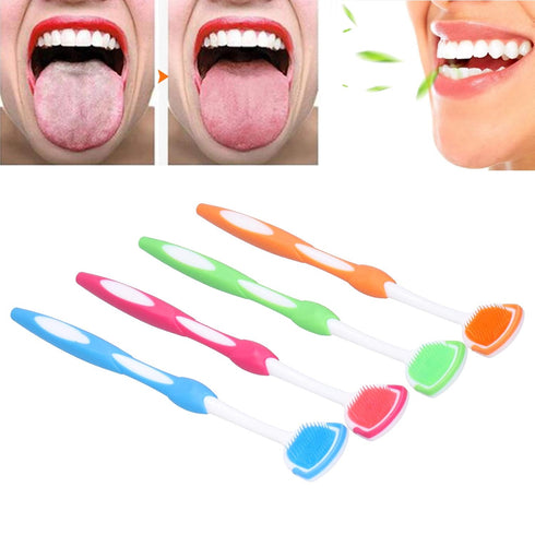 Tongue Scraper - Plastic Tongue Cleaning Brush, Portable Freshen Breath Tool for Oral Care