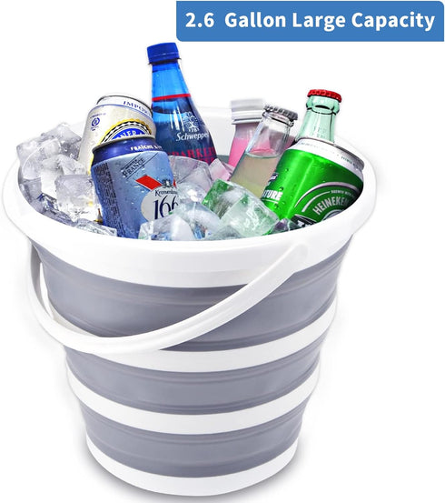 2 Pack Collapsible Buckets, 10L 2.6 Gallon Cleaning Bucket, Folding Portable Small Plastic Water Supplies