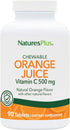 Natures Plus Orange Juice Chewable Vitamin C - 500 mg, 90 Tablets - Immune & Vascular Health Support Supplement