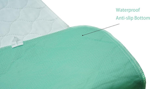 Pack 2 34"X52" of Careboree Quilted Cotton Top Underpad Reusable Incontinence Bed Pads Washable Durable Waterproof