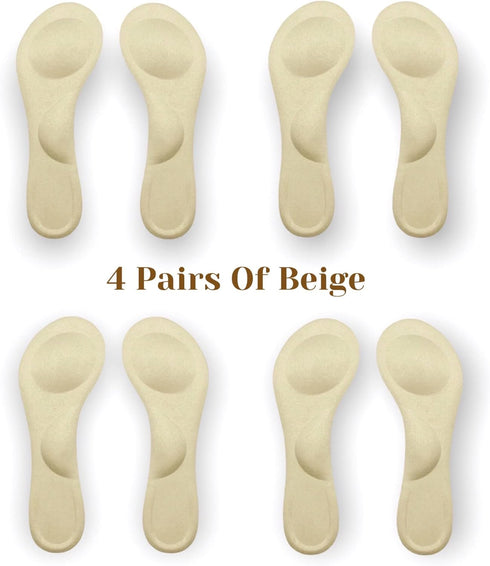 CB 4 Pairs of Suede Sponge Inserts, Invisible Slim Insoles Liners, Ball of Foot Pain Relief Cushion, 3/4 Length for