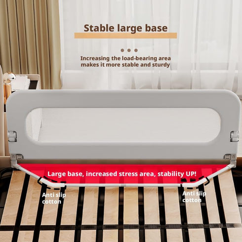 ZOtterly (36 Inch) Baby Bed Rail Guard for Toddlers, Grey, Oxford Fabric, Iron Pipe, Rectangular, Swing Down Bedrail