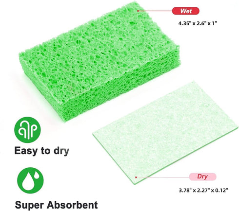Non-Scratch Scrub Sponges 12-Pack, Cleaning Sponges for Dishes, Kitchen Home Use, Green