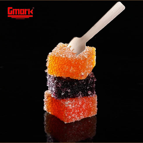 Gmark 4" Mini Wooden Spork, 100 ct, Biodegradable Birchwood Utensil