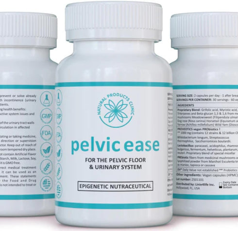 Natural Products Clinic 60 Pelvic Ease Womens Wellness Supplement | Herbal Blend, Probiotics & Mushroom Complex