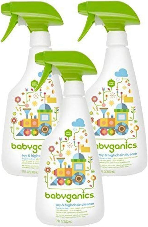 Babyganics Toy & Highchair Cleaner, Pack of 3, Fragrance-Free Multipurpose Household Cleaning