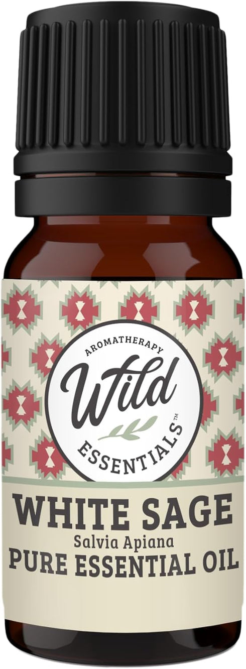 Wild Essentials 100% Pure White Sage Essential Oil - 10ml, Premium Grade, Cleansing, Relaxing, Made in the USA