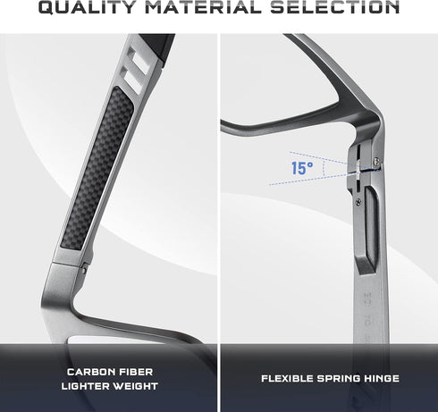 Blue-Light-Blocking Glasses for Men/Women, Gaming Glasses Computer Screen Eyeglasses with Metal Frame