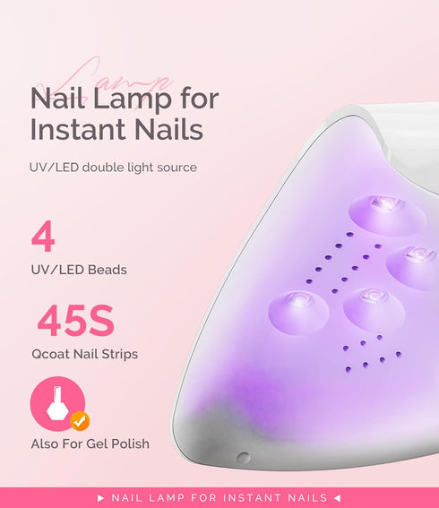 Melodysusie Mini LED UV Nail Lamp, Pocket-Sized, 2 Timers, for Handheld & Desktop Use, P-art04