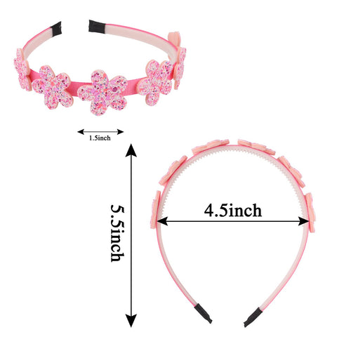 Toddler Headband with Bow, Glitter Headband for Little Girls, Sparkly Hair Accessories for Kids