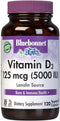 Bluebonnet Vitamin D3 5000 IU Vegetable Capsules - 120 Count for Immune Support