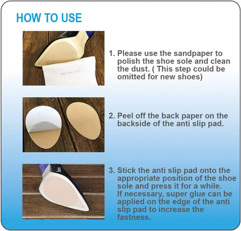 Unikstep 5 Pairs Anti Slip Shoe Sole Grips, Non Skid Rubber Pads for Bottom and Heel