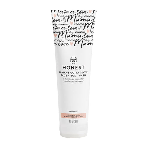 The Honest Company Honest Mama's Gotta Glow Face and Body Wash | Pregnancy-Safe Clarifying + Exfoliating AHA Cleanser |