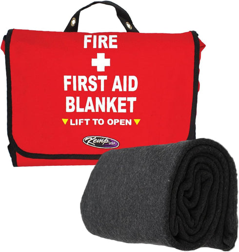 Kemp USA First-Aid Blanket Bag with 80% Wool Blanket Included, Lightweight Mountable Survival Gear (17x4.5x12.5 inches)