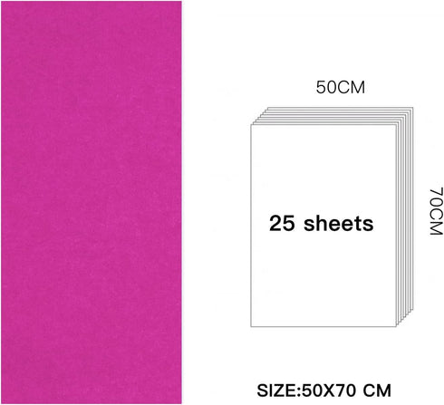 RUSPEPA Gift Wrapping Tissue Paper - Hot Pink Tissue Paper for Gift Wrap, Art Crafts, DIY, Pack Bags, Birthday, Wedding and More - 19.5 x 27.5 inches - 25 Sheets by RUSPEPA