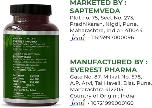 Natural Moringa Tablets, 120 Tablets (500mg Each) | Multi-Vitamin, Immunity Booster, Rich in Anti-Oxidant