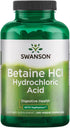 Swanson Hydrochloric Acid w/Pepsin, 250 Capsules