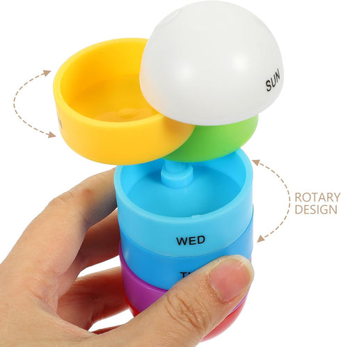 HOOWIFFY 7-Day Portable Medicine Organizer Pill Box Multi-Compartment Weekly Pill Case for Daily Use Travel-Friendly