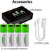 Lankoo 1.5V 2600mWh 1200 Protection,4-Pack Rechargeable AA Batteries USB Lithium ion Rechargeable AA Battery with USB