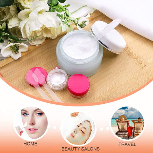 Mini Disposable Plastic Cosmetic Spatulas - SumDirect 400 Pcs Frosted Clear Skincare Makeup Mask Spatula