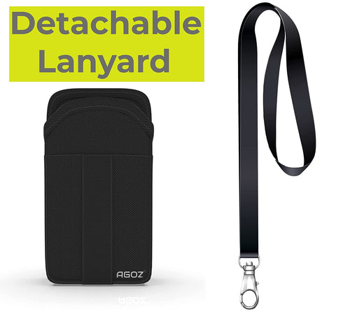 AGOZ Around The Neck Hanging Open Top Case w/Detachable Safety Lanyard Sling Compatible with Freestyle Libre 3 Reader,Freestyle Libre 2, Dexcom G6, CGM Glucose Monitor Case Cover, Insulin Pump Holder