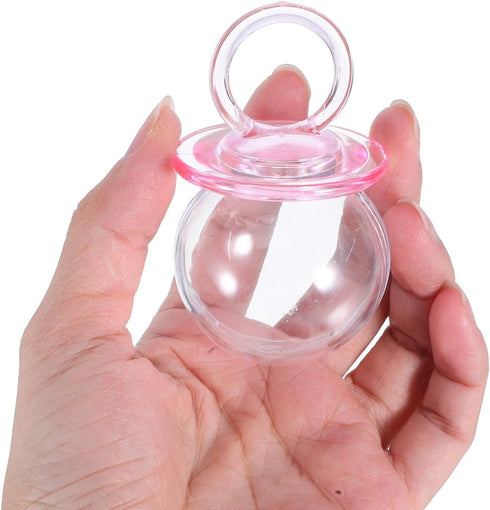 SEWCHICS 24pcs Shower Candy Favor Boxes, Mini Pacifier Treat Containers, Blue Pink Keepsake Boxes for Baptism, Birthday