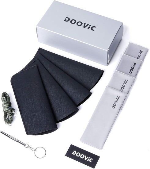 DOOViC 4 Pack Computer Reading Glasses, Blue Light Blocking Anti Eyestrain Readers for Women Men 1.0 Strength