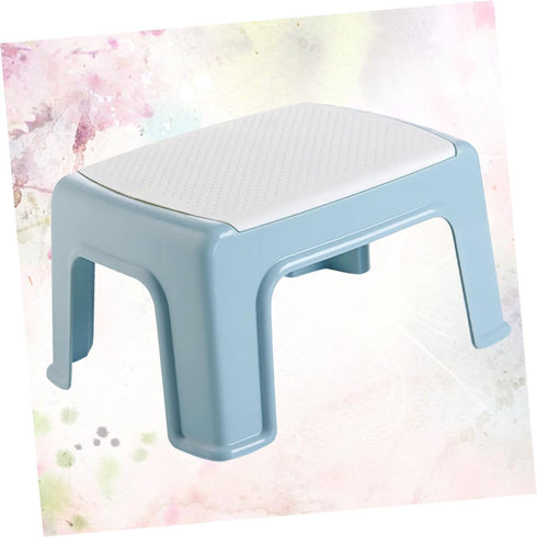 BESPORTBLE Plastic Stool Lightweight Footstool for Small Portable Footrest Sky-Blue Shock-Resistant Load-Bearing