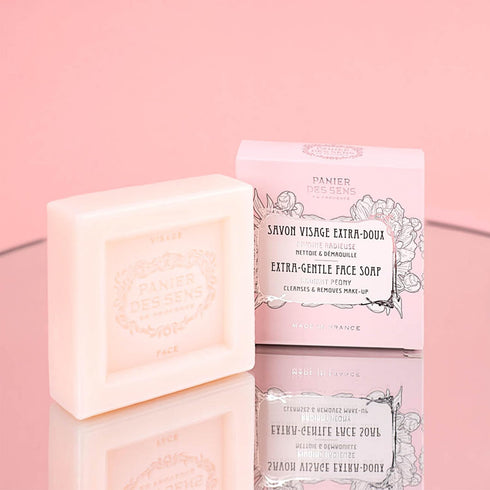 Panier des Sens - Face Soap Bar - with Cornflower + Rose + Shea Butter - Hydrating Face Wash, Makeup Remover - Skin Care Products Made in France - Gentle Face Cleanser 98% Natural Ingredients - 3.5 oz