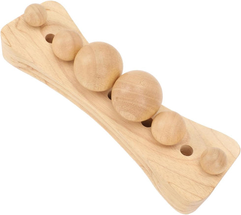 SPYMINNPOO 11 6 Wood Massage Stretcher Psoas Hip Back Neck Shoulder Base Holes Balls Massage Tool Beech Lumbar Release