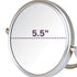 Model's Choice Two-Sided Tabletop Makeup Mirror - 5X Magnification & Swivel Design, Portable 5.5-Inch Diameter, Nickel
