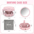 Denture Bath Box Cup Kit, Portable Leak Proof Retainer Case for Travel, Cleaning Care with Brush, Strainer, Tool, Mirror