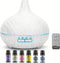 Xitangju Aromatherapy Essential Oil Diffuser, 550ml White Wood Grain Ultrasonic Humidifier with Remote