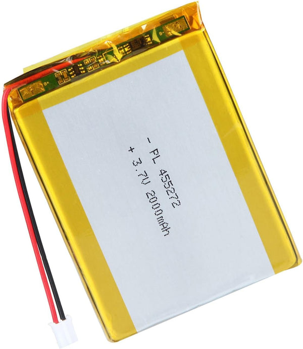 455272 3.7V Lipo Battery, 2000mAh Rechargeable Lithium Polymer Battery Pack with JST PH2.0mm Connector for Electronic