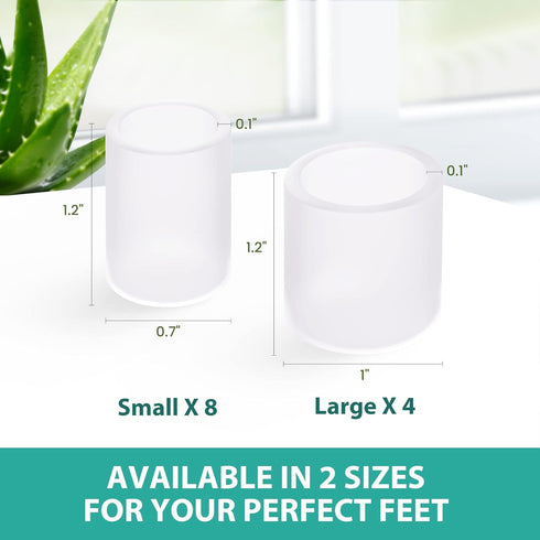 Welnove Toe Protectors – 12-Pack Aloe Vera Infused Silicone Toe Sleeve Covers for Pain Relief
